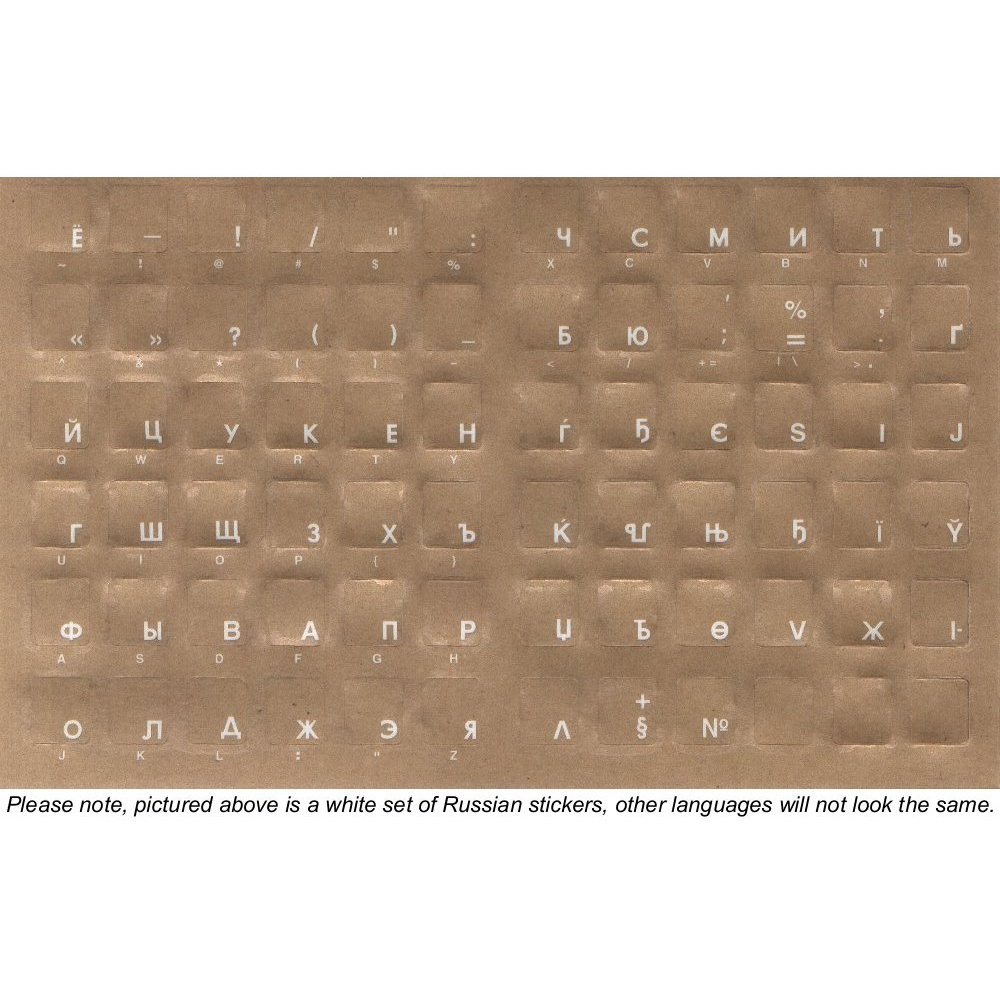 ShortBoard Transparent keyboard overlay sticker set, white Punjabi legends