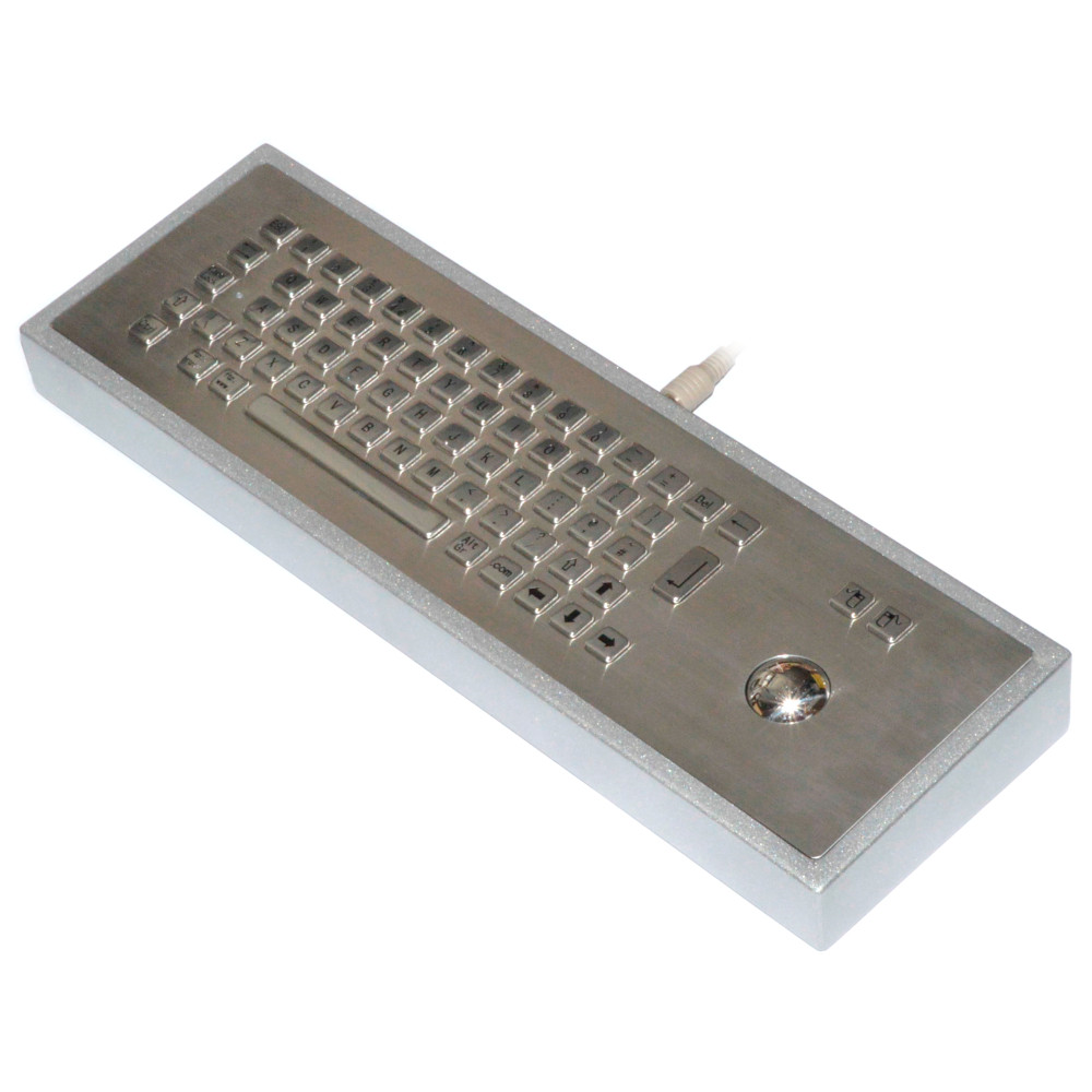 ShortBoard Stainless Steel IP65 IK07 Industrial Trackball Vandal Proof Keyboard