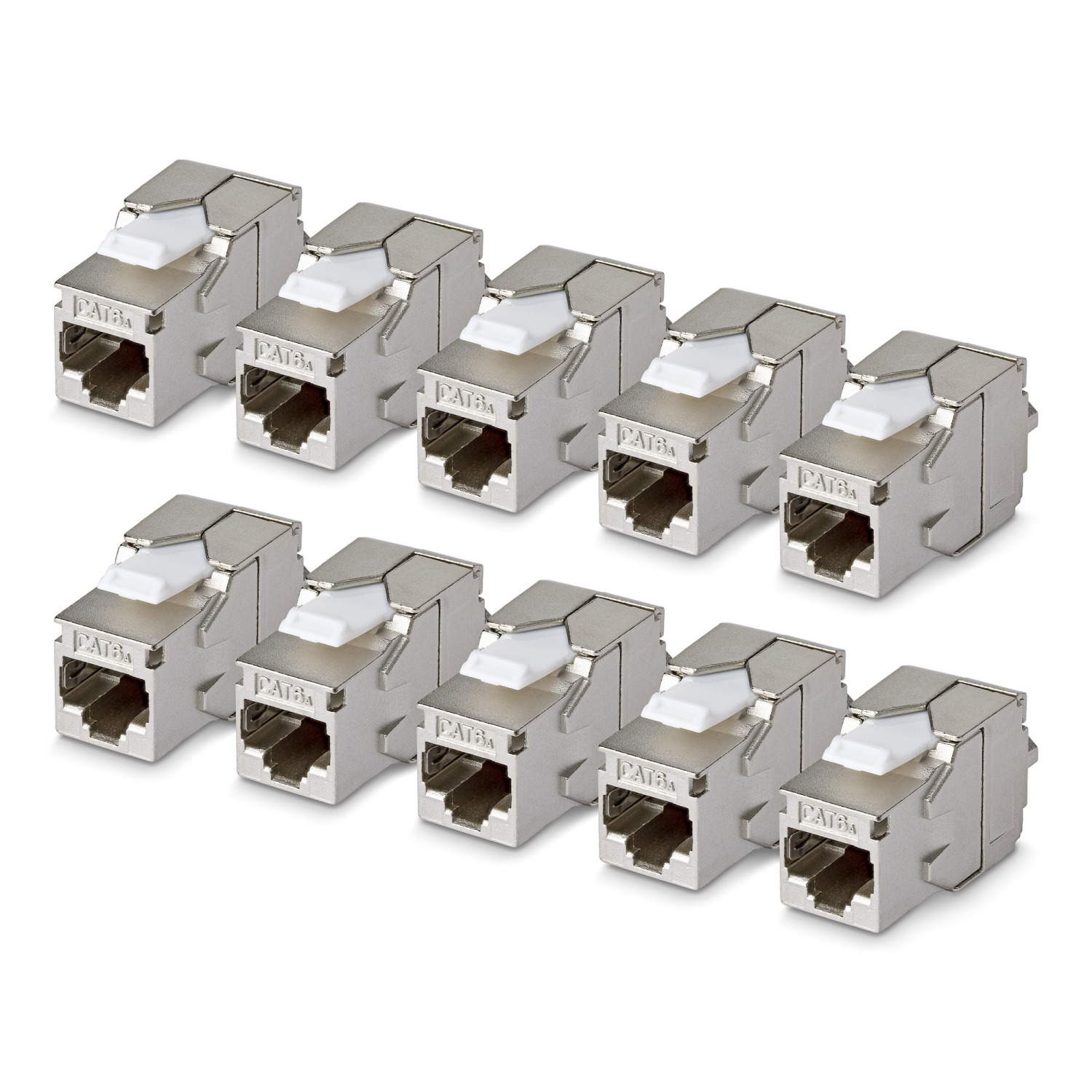 StarTech.com Cat6a Keystone Jack 10-Pack 180-Deg