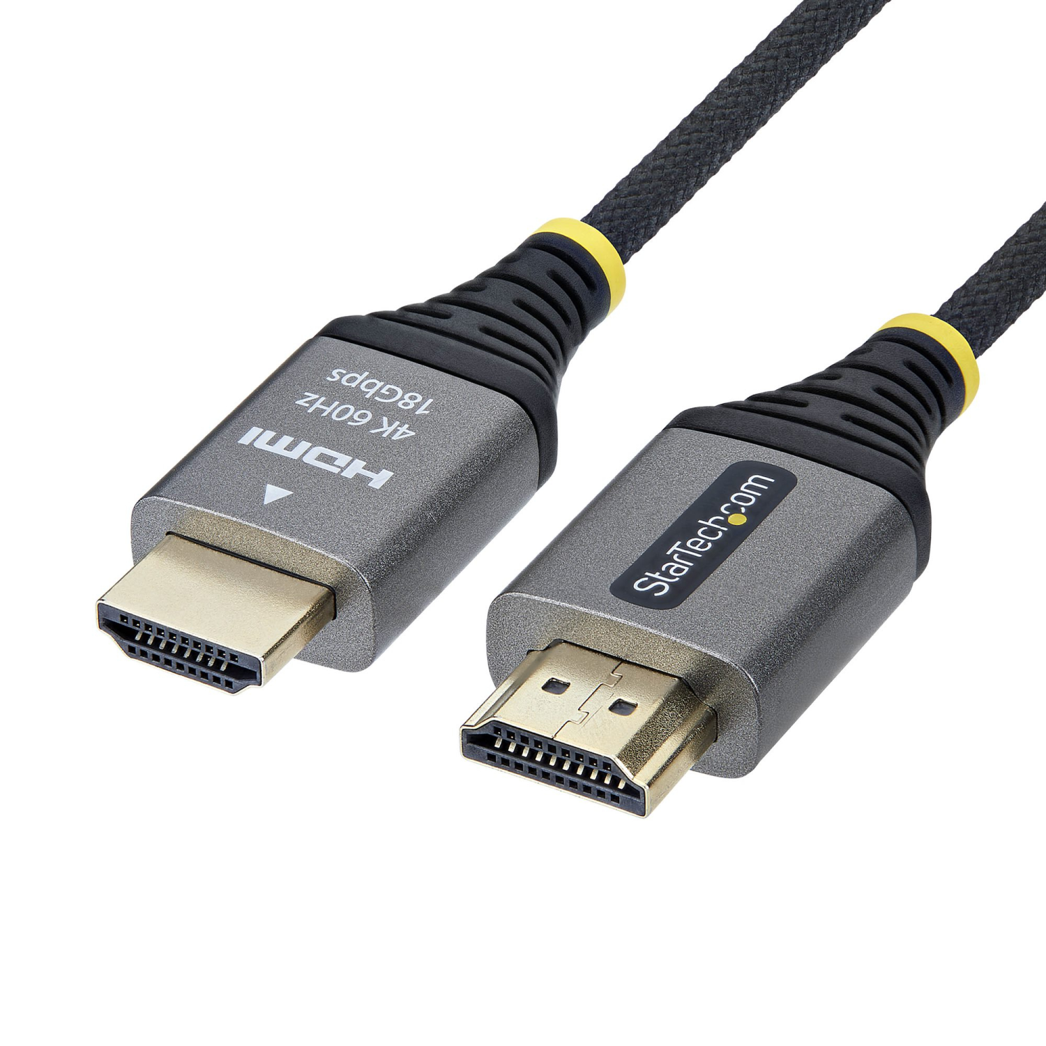 StarTech.com 50cm (1.6ft) Premium Certified High Speed HDMI Cable, Ultra Flexible HDMI Cable, 4K 60Hz/1440p 144Hz w/HDR10/ARC, 18Gbps, High Flex Braided HDMI Cord