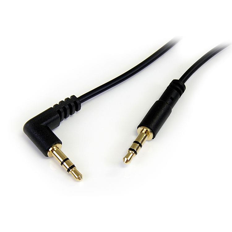 StarTech.com 1 ft Slim 3.5mm to Right Angle Stereo Audio Cable - M/M