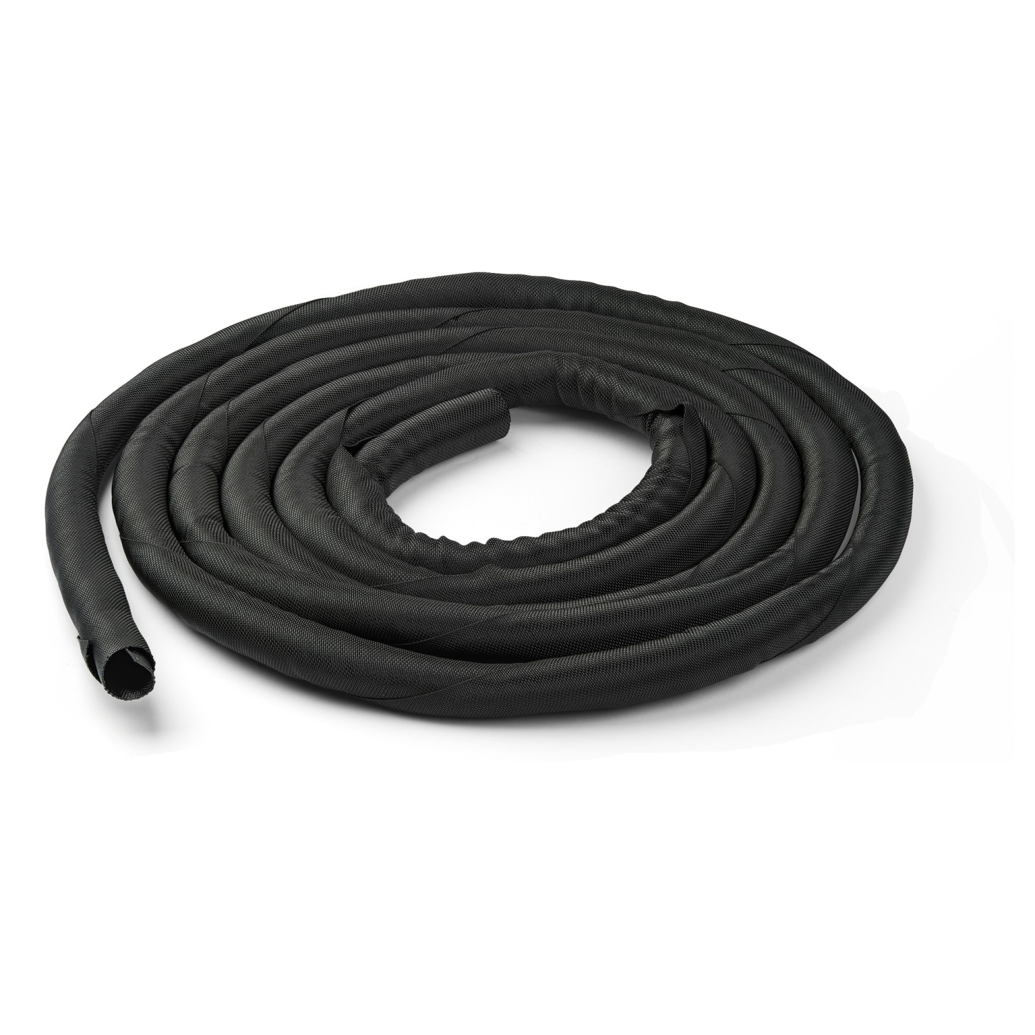 StarTech.com 15 (4.6m) Cable Management Sleeve - Flexible Coiled Cable Wrap - 1.0-1.5" dia. Expandable Sleeve - Polyester Cord Manager/Protector/Concealer - Black Trimmable Cable Organizer