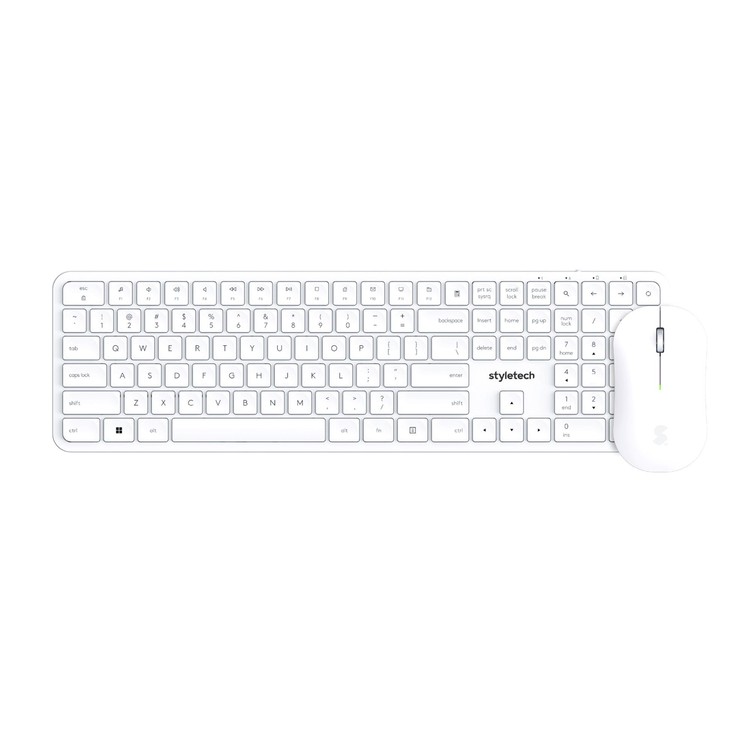 Stealth Wireless Mouse & Keyboard - Whit