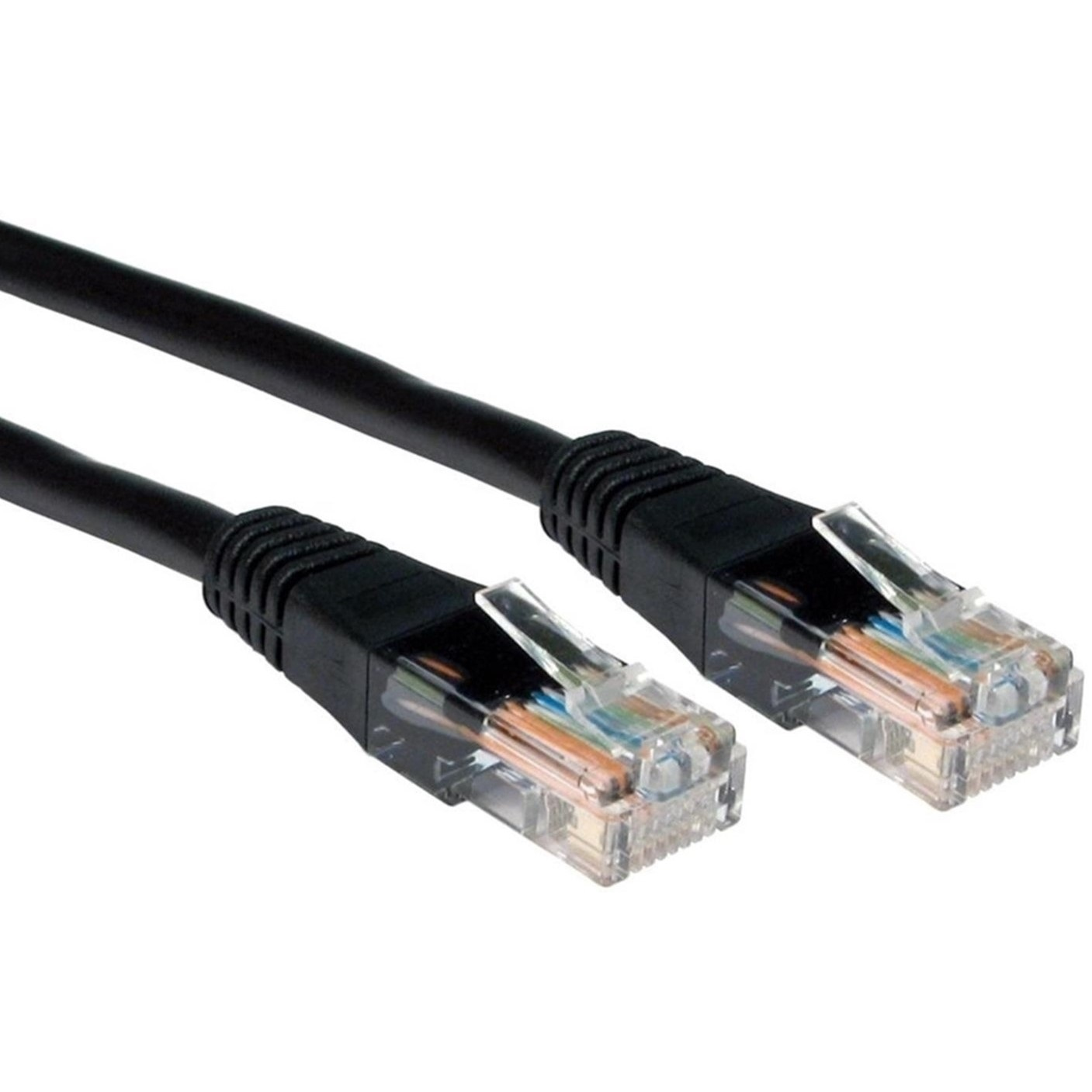 RJ45 (M) to RJ45 (M) CAT5e 0.5m Black OEM Moulded Boot Copper UTP Network Cable