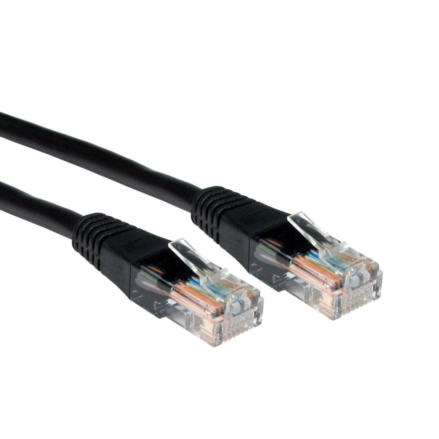 RJ45 (M) to RJ45 (M) CAT5e 2m Black OEM Moulded Boot Copper UTP Network Cable