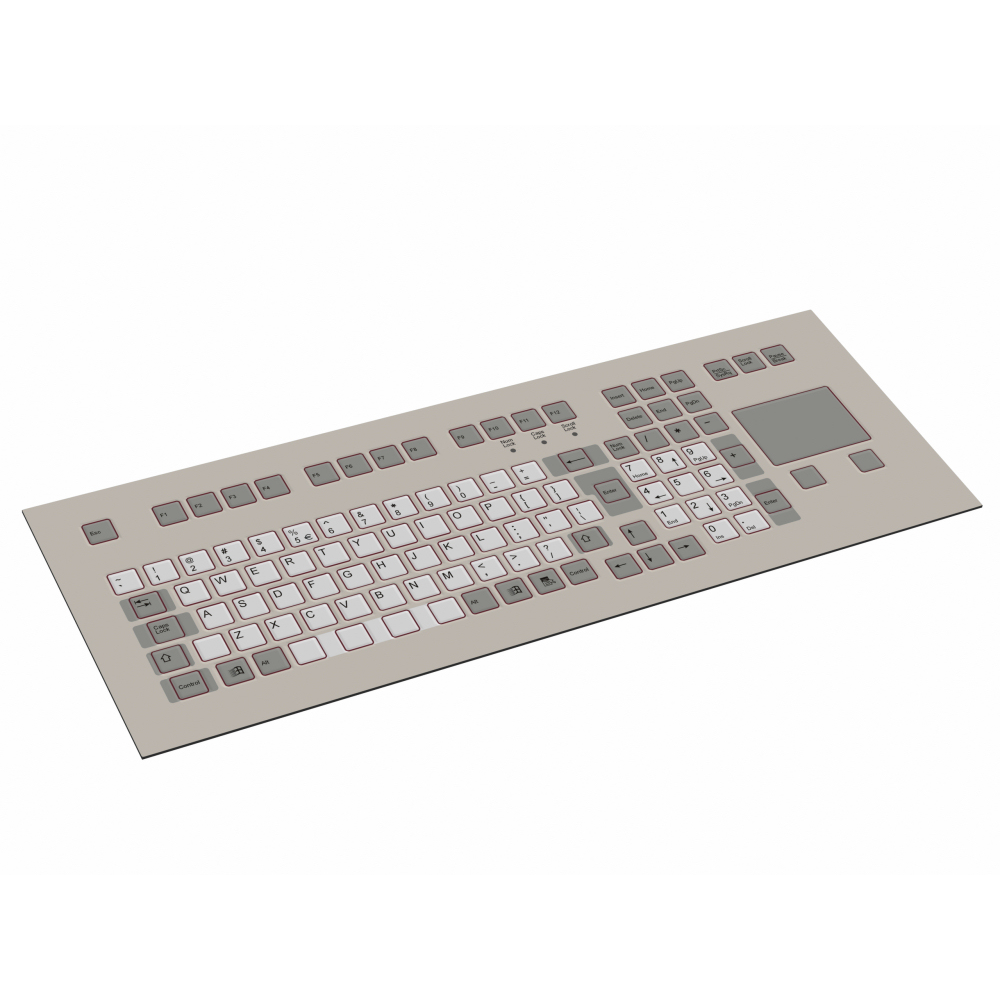 Tipro Standard Layout Panel Mount Keyboard with Touchpad USB
