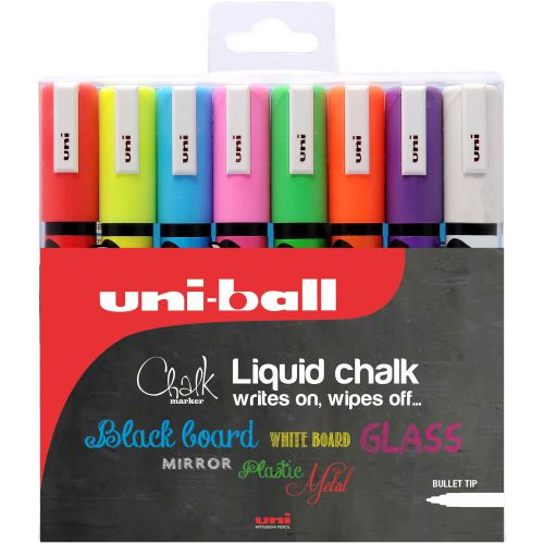 Uni-Ball UNI CHALK MARKERS MEDIUM AST PK8