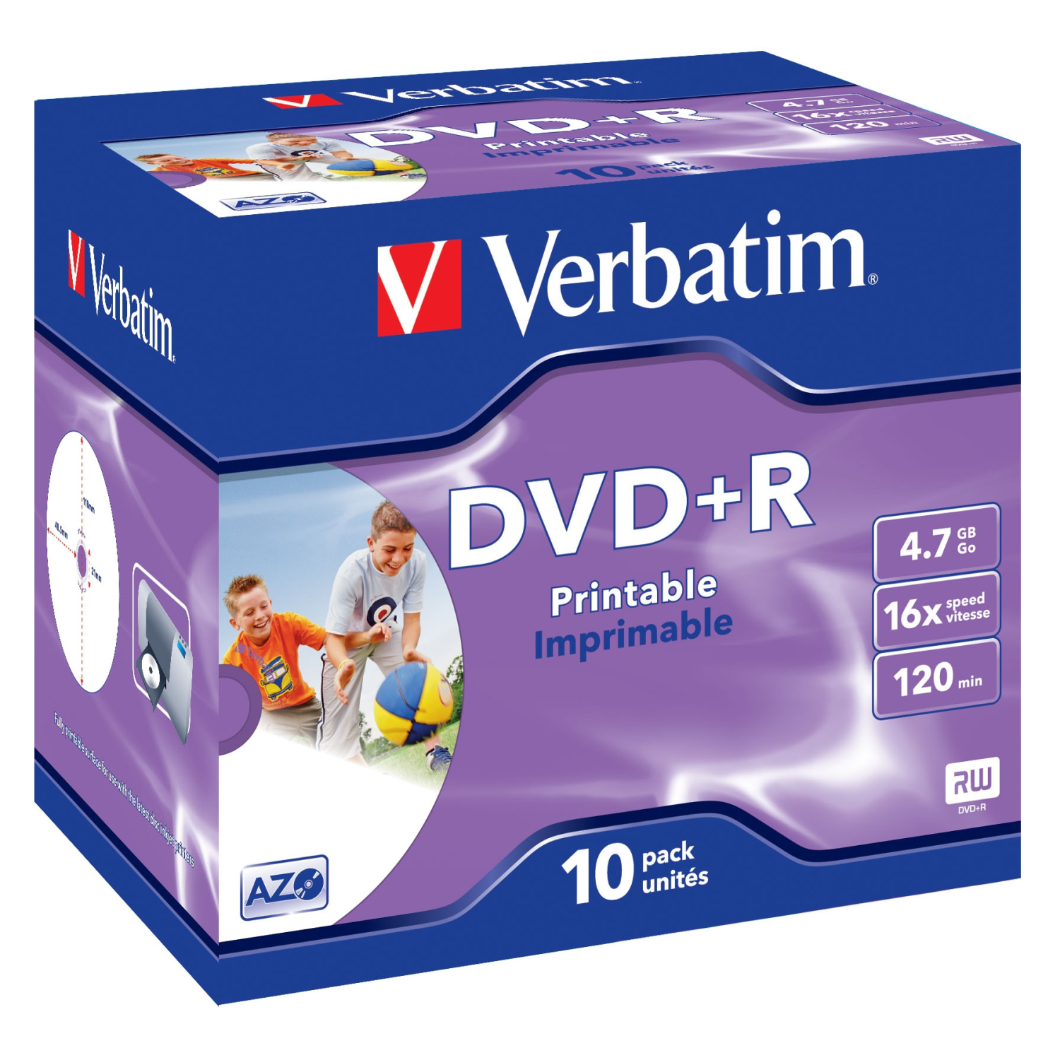 Verbatim DVD+R Wide Inkjet Printable ID Brand