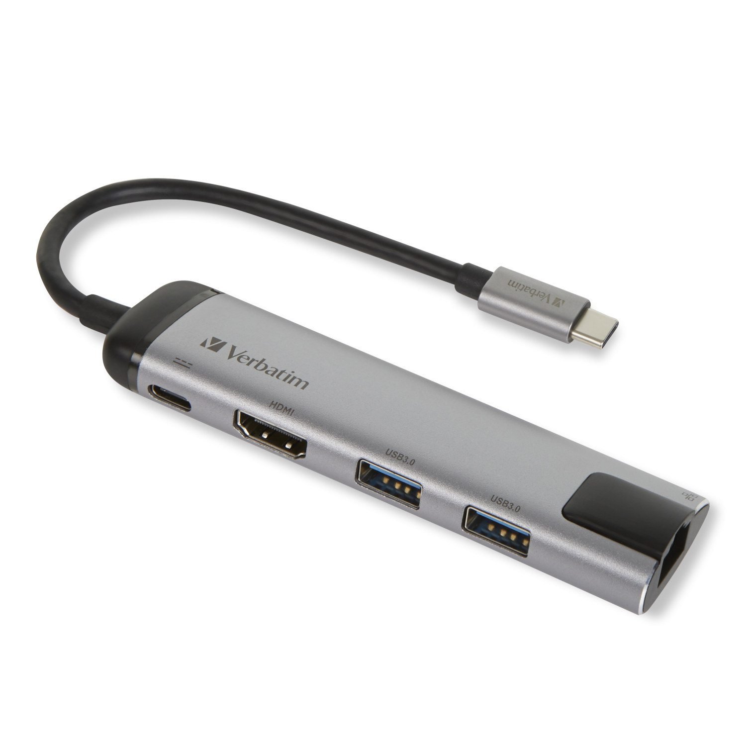 Verbatim 49141 laptop dock/port replicator USB 3.2 Gen 1 (3.1 Gen 1) Type-C Black, Silver