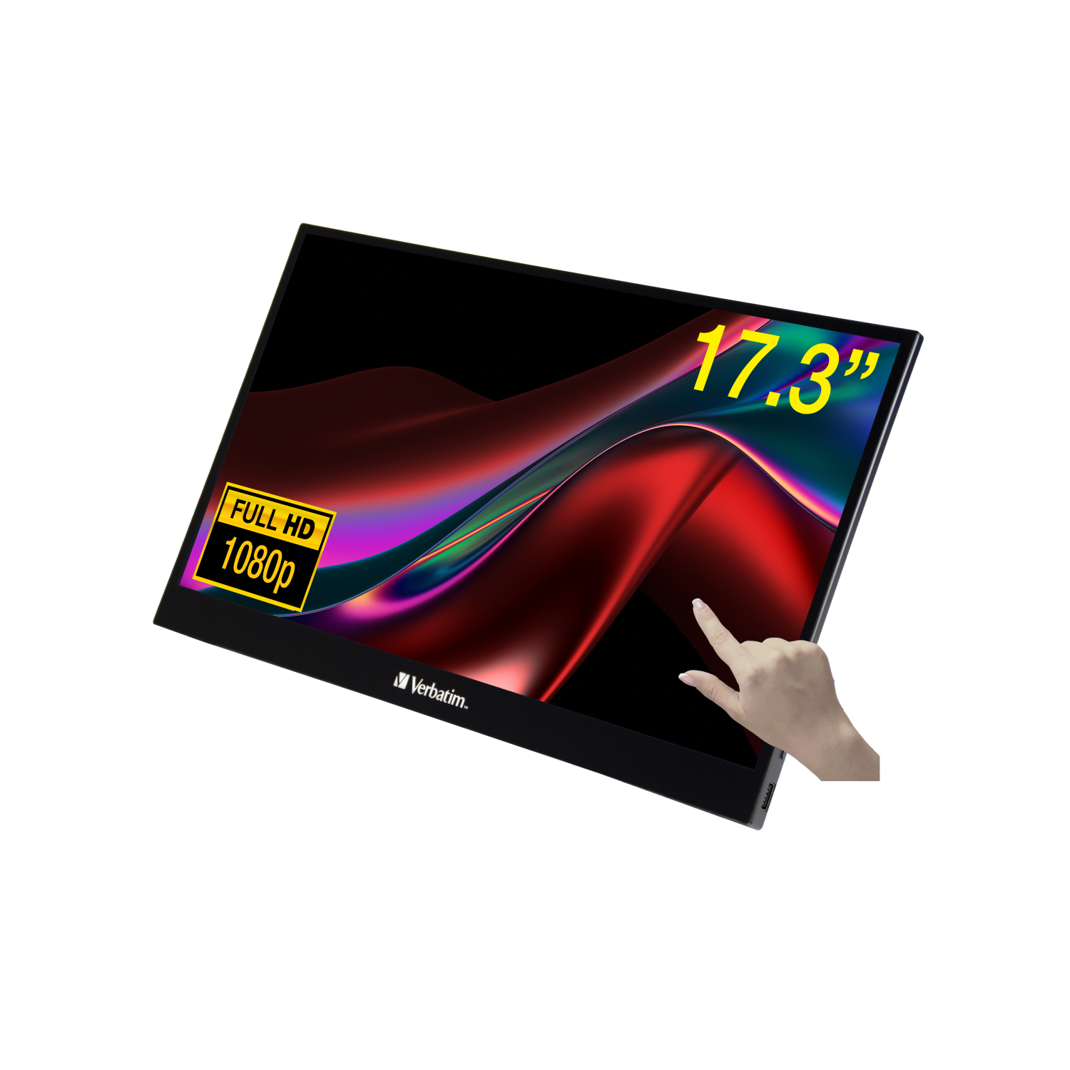 Verbatim 49593 computer monitor 43.9 cm (17.3") 1920 x 1080 pixels Full HD Touchscreen Black