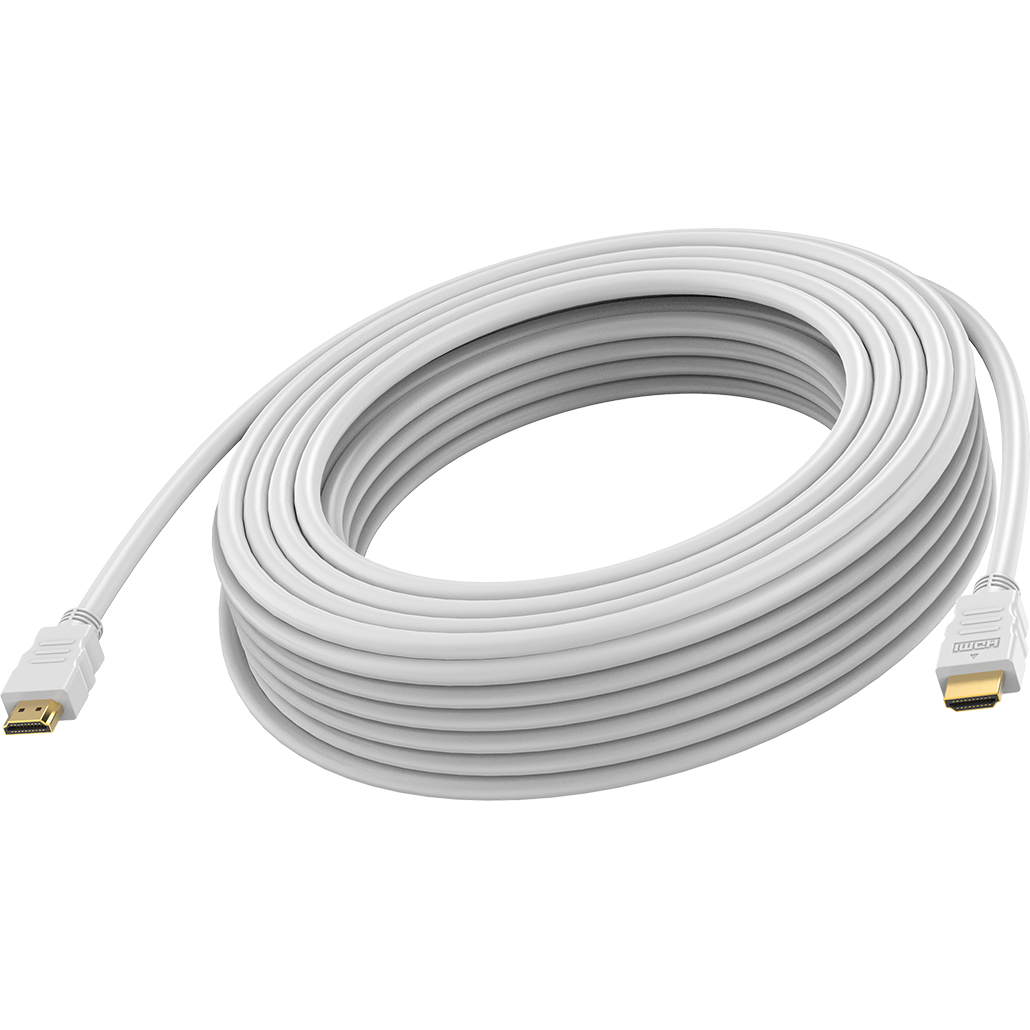 Vision Professional installation-grade HDMI cable - LIFETIME WARRANTY - 8K @ 30 Hz - HDMI version 2.1 - 48 Gbps - double shielded - gold plated connectors - HDMI (M) to HDMI (M) - outer diameter 8 mm - 26 AWG - 10 m - white