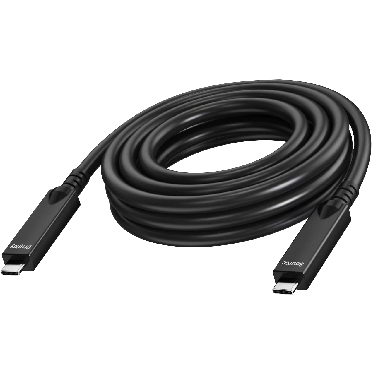 Vision Professional installation-grade USB-C cable - LIFETIME WARRANTY - Active optical cable - 2 lane supports DP 1.4 (16.2 Gbps) and USB 2.0 (480 Mbps) - 4 lane supports DP 2.1 (40 Gbps) and USB 3.2 (10 Gbps) - supports PD 60W charging current - reinfor