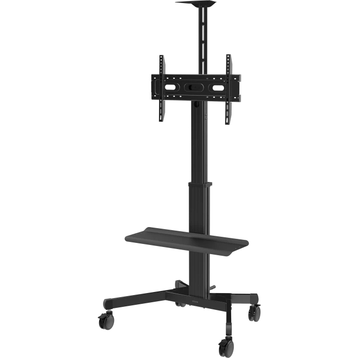 Vision Premium Display Floor Stand - LIFETIME WARRANTY - Aluminium Cart fits display 37-85" with VESA sizes up to 600 x 400 - rotate portrait to landscape - Tilt adjustment - VESA assembly slides up and down column - height of centre of screen above the g