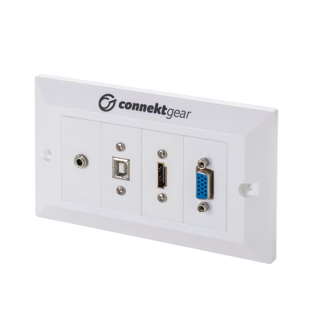 connektgear 15m Double Gang HDMI/VGA/3.5mm/USB Type A & B AV Cable Kit
