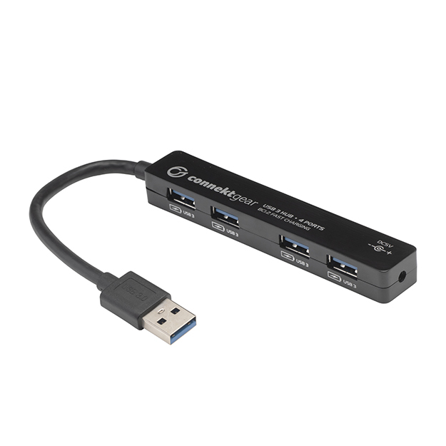 connektgear 4 Port Hub USB 3 - Bus Powered - Black