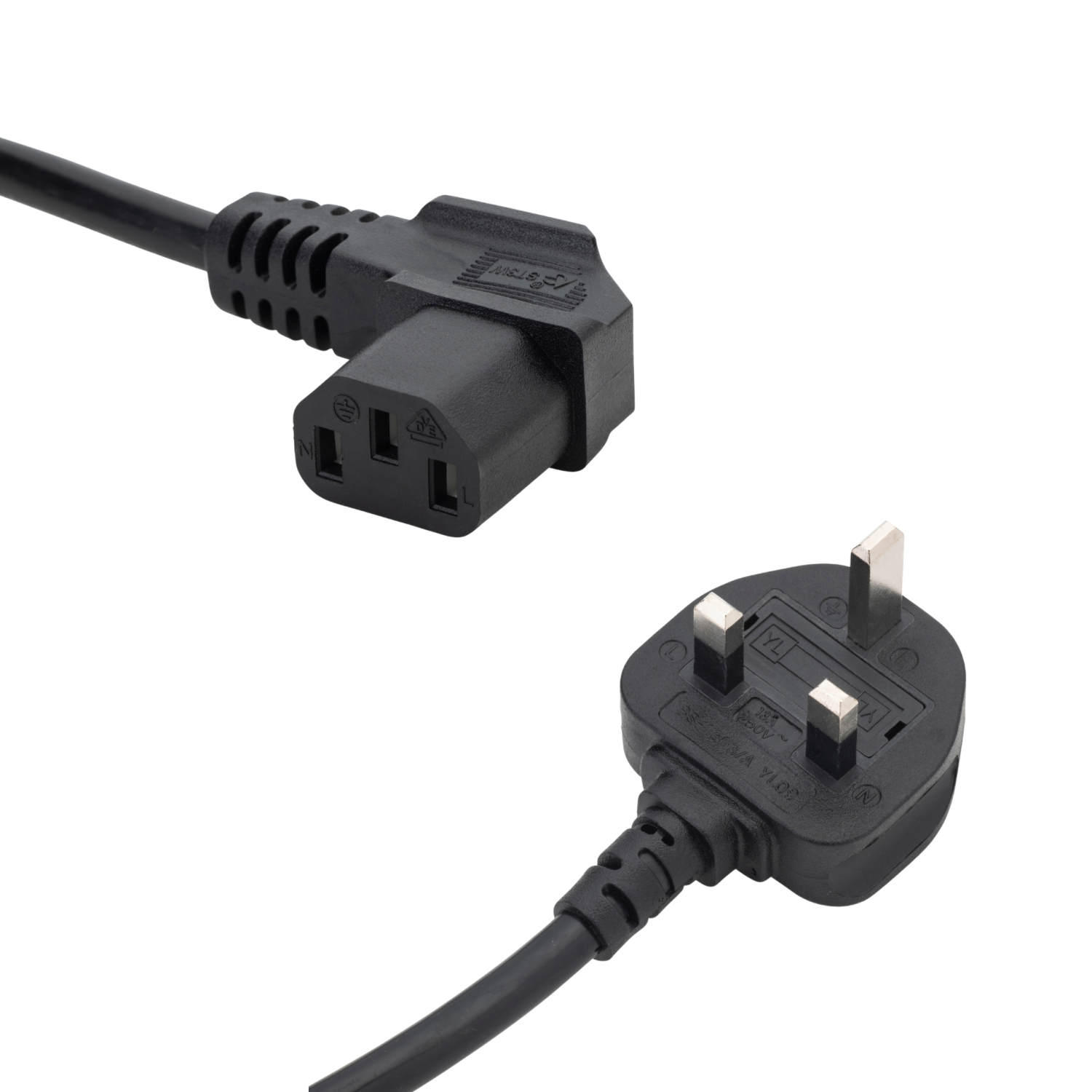 connektgear 5m UK Mains Power Cable - UK Plug to Right Angled C13 Socket