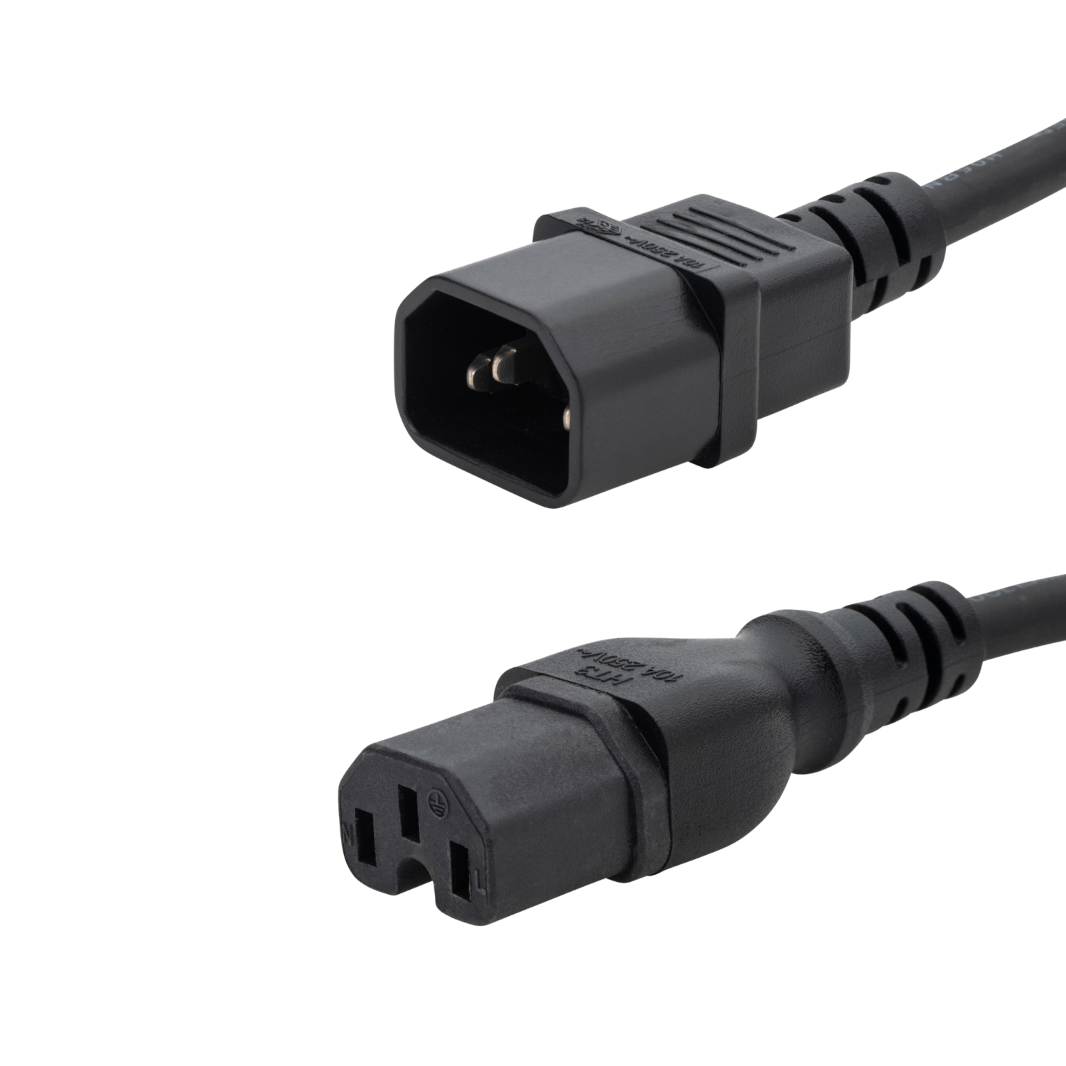 connektgear 1m Mains Extension Hot Rated Power Cable C14 Plug to C15 Socket