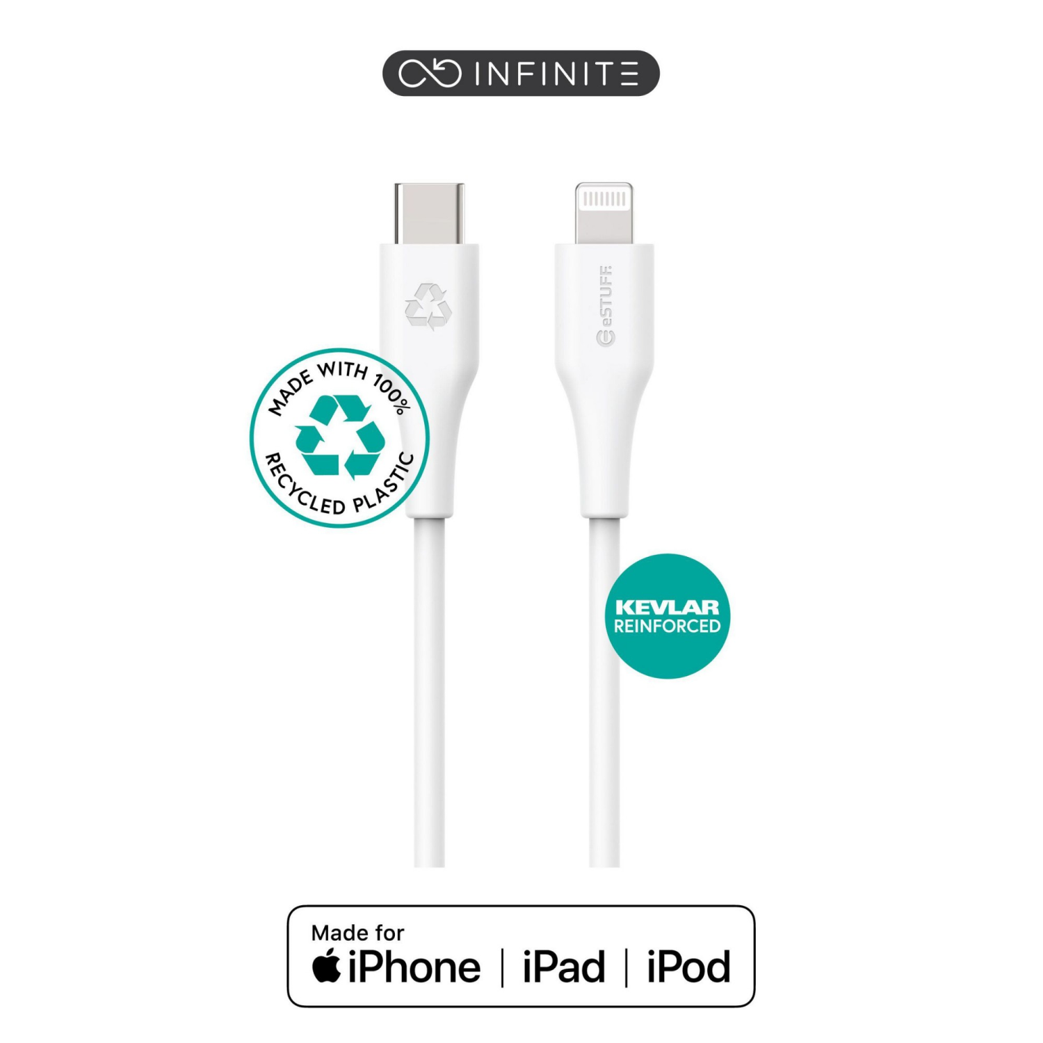 eStuff ES602170-BULK Lightning Cables - White
