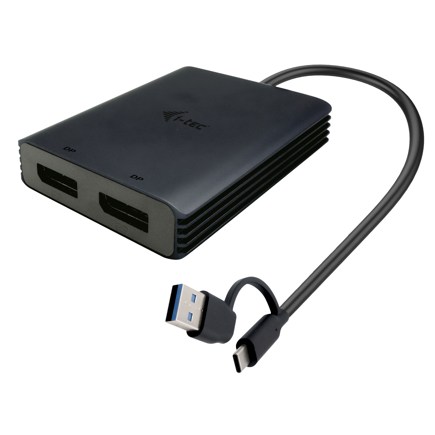 i-tec USB-A/USB-C Dual 4K/60 Hz DisplayPort Video Adapter
