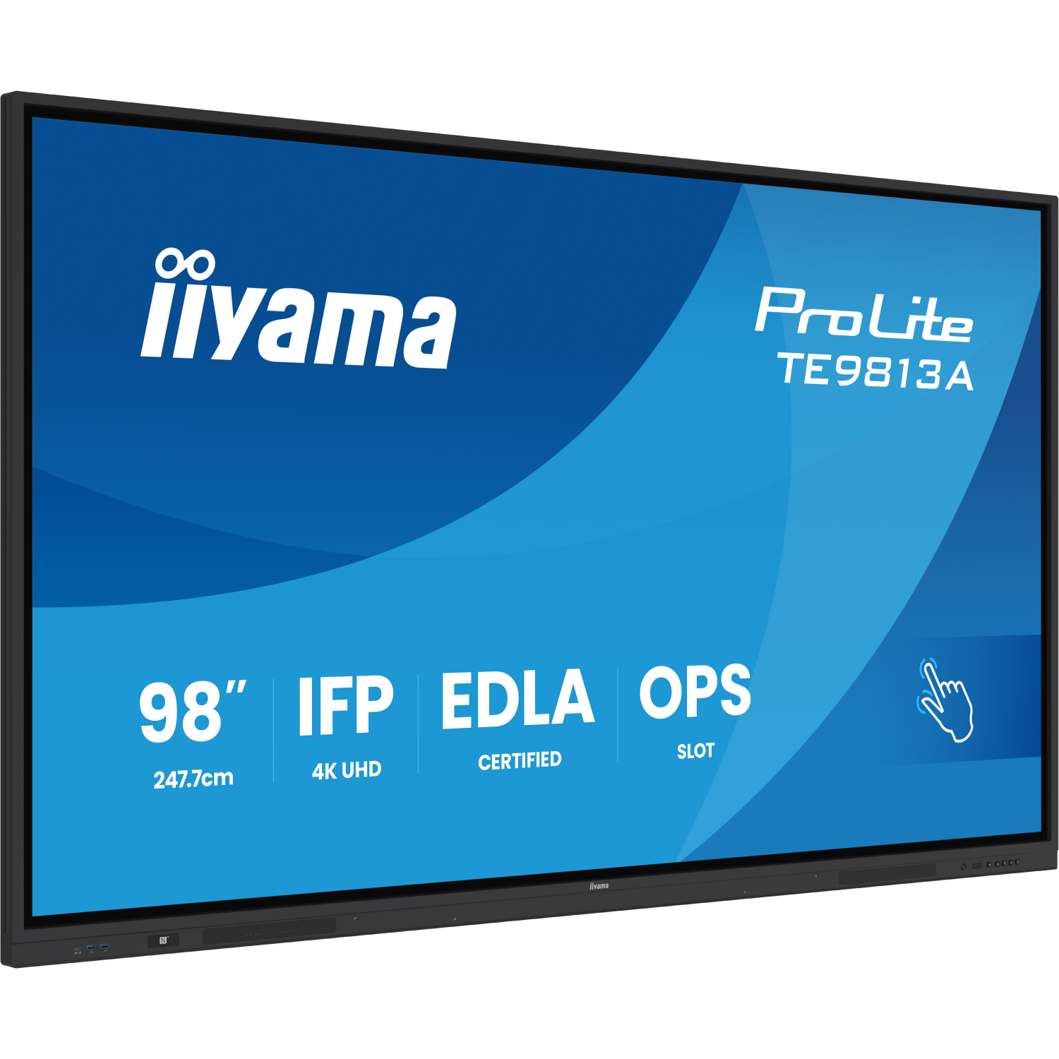 iiyama TE9813A-B2AG Signage Display Kiosk design 2.48 m (97.5") 500 cd/m² 4K Ultra HD Touchscreen Built-in processor Android