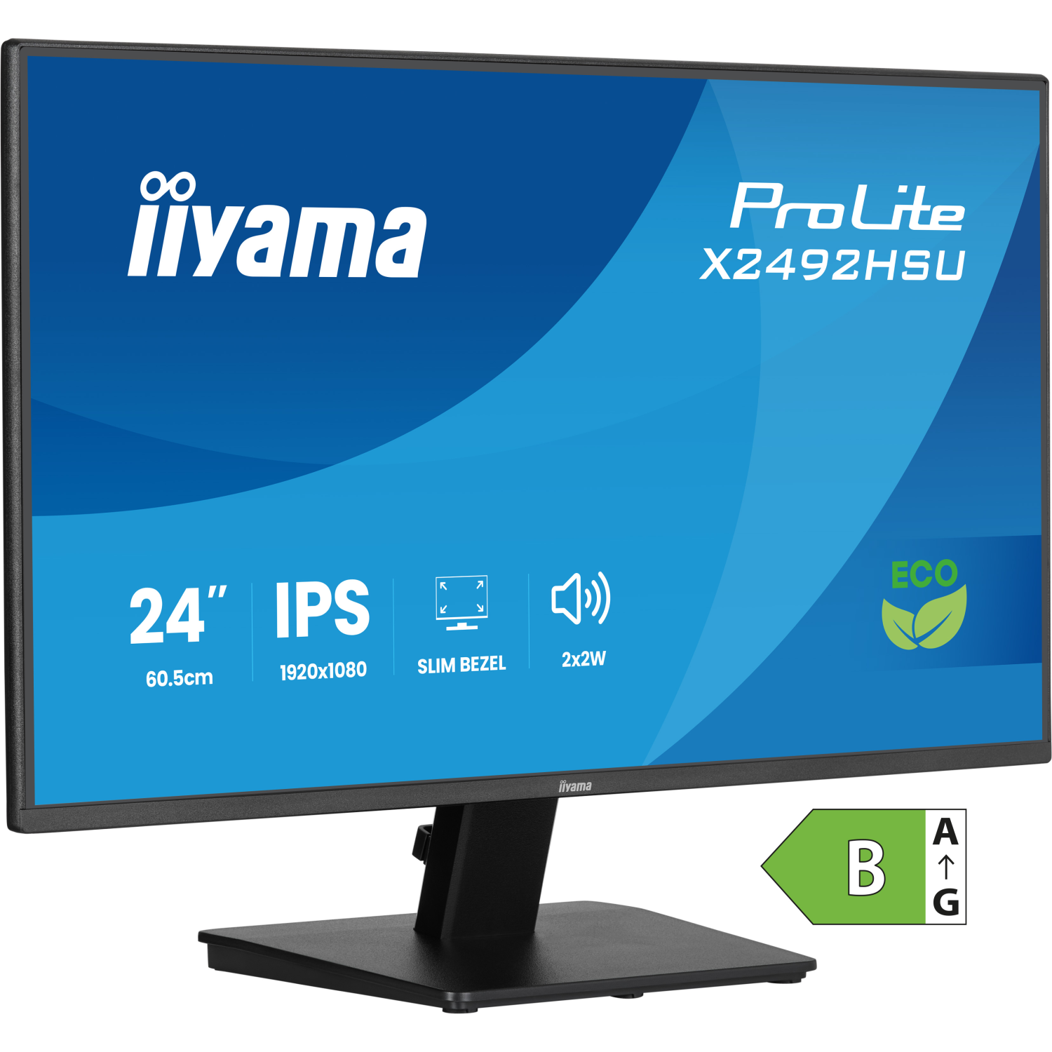 iiyama 4-side Computer Monitors - 23.8 Inches - Black