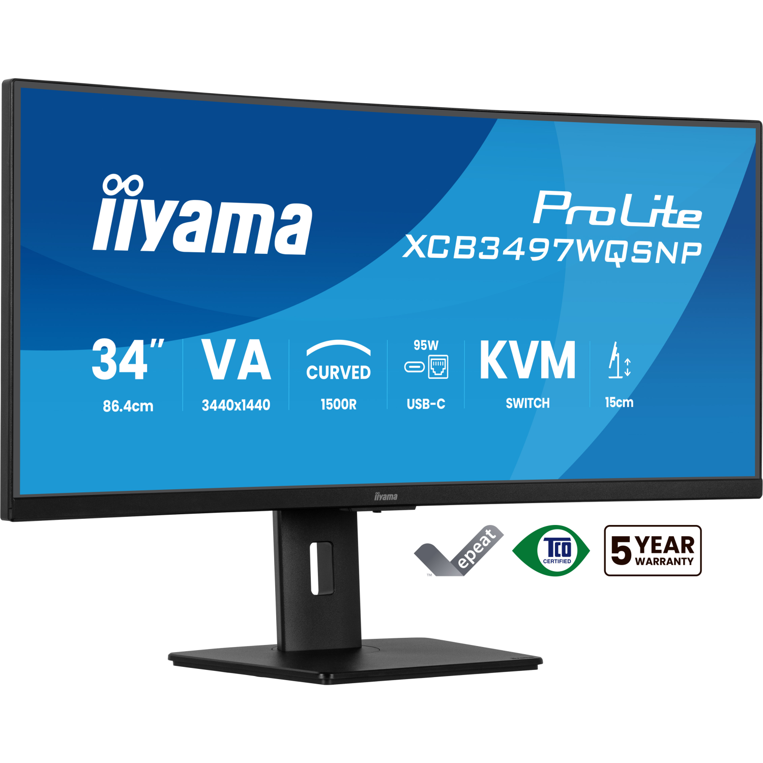 iiyama XCB3497WQSNP-B1 Computer Monitors - 34 Inches - Black